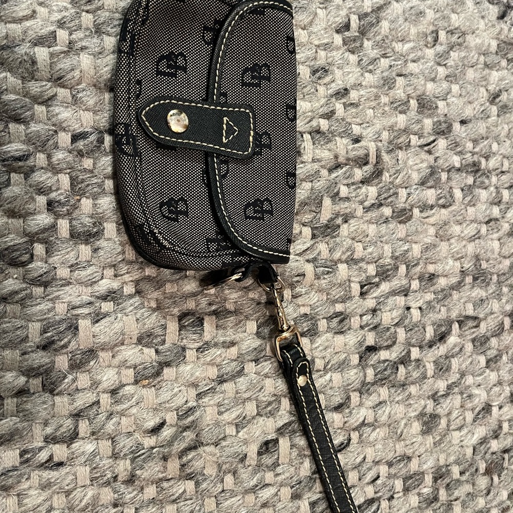 Dooney & Bourke Black and Gray Key & Card Holder